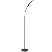 HOMCOM Lampadaire sur pied de salon avec télécommande, contrôle tactile, température couleur et luminosité réglables, noir(m-1)