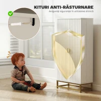 HOMCOM Bufet de Bucătărie 119,5 cm cu 12 Rafturi pe Ușă, Albă(m-7)