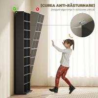 HOMCOM Raft pentru CD-uri cu 14 Rafturi Reglabile, Capacitate de 640 CD-uri/360 DVD-uri, 78.5x24x175 cm, Negru(m-6)