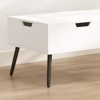 HOMCOM Lift-top salontafel met gesplitst blad, modern design en metalen poten, wit(m-12)