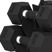 SPORTNOW Juego de Mancuernas 2x4kg 2x6kg 2x8kg con Soporte Recubrimiento de Goma y Mango Antideslizante para Casa Gimnasio(m-11)