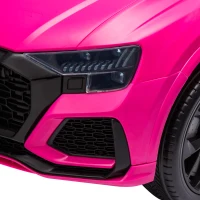 HOMCOM Macchina Elettrica per Bambini 3-5 Anni 6V Audi RS Q8 Autentica, 1.5-3km/h, con Telecomando e Musica, Rosa(m-9)