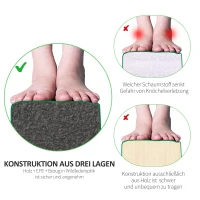 HOMCOM Opvouwbare Evenwichtsbalk, Antislip, Suèdebekleding, Robuust Hout, 210 x 10 x 6,5 cm, Groente(m-6)