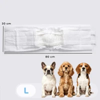 PawHut Dog Diapers Super Absorbent Leak-Proof Dog Nappies for Male Dogs Size L 62-80 cm Waist(m-3)