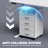 HOMCOM Bureau Assis Debout Électrique 120 x 60 cm, Mémoire 3 Hauteurs, Sécurité Enfant et Anti-Collision, pour Travail, Blanc(m-4)