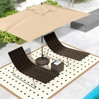 Outsunny Pied de parasol base de lestage poids net 22,7 kg en résine avec 4 roulettes - dim. Φ52 x 41H cm - bronze(m-10)