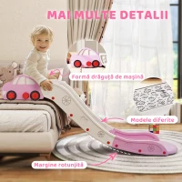 AIYAPLAY Tobogan pentru Copii din HDPE cu Zonă de Amortizare Integrată, pentru Canapele, Paturi, 18-48 luni, Roz(m-7)
