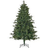 HOMCOM kunstkerstboom 1,8 m kerstboom dennenboom PVC PE metaal groen Ø 90 x 180 cm(m-10)