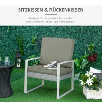 Outsunny 2-delige stoelkussenset, 56 x 52 cm, met rits, stofhoes, 7 cm dikke zitkussens, wasbaar, donkergrijs(m-6)