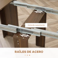 HOMCOM Mesa de Comedor Extensible para 4-6 Personas Mesa Auxiliar Multifuncional para Estudio Cocina 180x85x75 cm Marrón(m-7)