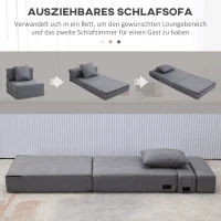 HOMCOM Slaapstoel Relaxstoel Gastenbed. Afneembare hoes, 70 cm x 70 cm x 61 cm, Donkergrijs(m-4)
