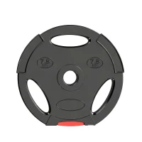 SPORTNOW Disques de poids, plaques de poids 2 x 5 kg et 2 x 7,5 kg, à trois poignées avec trous de Ø 25 mm, noir(m-10)