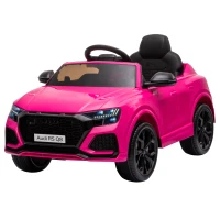 HOMCOM Macchina Elettrica per Bambini 3-5 Anni 6V Audi RS Q8 Autentica, 1.5-3km/h, con Telecomando e Musica, Rosa(m-1)