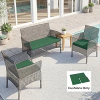 Outsunny Outdoor Seat Cushion Pads for Rattan Furniture, 3 PCs Garden Furniture Cushions, Green(m-2)