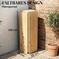 Outsunny Picknicktafel, Opvouwbare Buitentafel, voor 20 Personen, Weerbestendig, Metaal, Grenenhout, 2,4x2,4x1m, Natuur/Zwart(m-5)