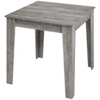 HOMCOM Mesa de Jantar para 4 Pessoas, Mesa de Cozinha Quadrada 80x80x75 cm com Pés Antiderrapantes, Cinza Efeito Madeira(m-1)