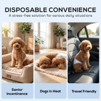 PawHut Dog Diapers Super Absorbent Leak-Proof Dog Nappies for Male Dogs Size S 30-48 cm Waist(m-7)