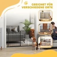 PawHut Hondenscherm Veiligheidshek, Tweezijdige opening, Wandbevestiging met drukknoppen, verstelbaar van 75 tot 145 cm(m-7)