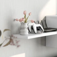 HOMCOM Set Dulap TV și Dulap Suspendat cu 7 Rafturi și Poliță Deschisă, din Lemn, 120x41x43.3 cm, Alb și Lemn Natural(m-8)