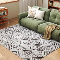 HOMCOM Modern Area Rug, Triangle Pattern Non-Slip Washable Rug, Chenille Floor Carpet for Living Room, Bedroom, Dining Room, Home Office, 230 x 160 cm, Brown(m-10)