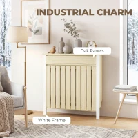 HOMCOM 93 x 88.5cm Rustic-Look Radiator Cover - Oak(m-5)