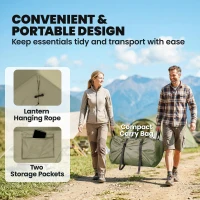 Outsunny Inflatable Tent Waterproof for Camping Blow Up Tent with Pump Carry Bag for 2-4 Person(m-8)