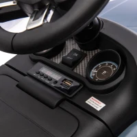 AIYAPLAY Elektro Kinderauto 6V, Land Rover, Fahr-/Schiebemodus, Scheinwerfer, Musik, Hellblau(m-9)