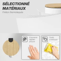 HOMCOM Poubelle cuisine 30L, poubelle à pédale avec seau intérieur amovible, couvercle à fermeture douce, 36x30x60,5cm, blanc(m-6)