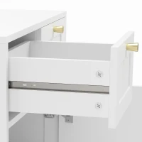 HOMCOM Smalle badkamerkast met 2 laden en verstelbare legplank, 60 x 30 x 108 cm, wit(m-10)