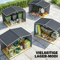 Outsunny tuinhuisje metaal houtskool grijs 277 x 195 x 192 cm(m-7)