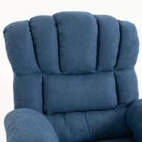 HOMCOM Sillón Relax Reclinable Eléctrico Levanta Personas Masaje Vibratorio y Calor Asiento Ancho USB-C USB-A Bolsillos Azul(m-13)
