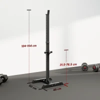HOMCOM Adjustable Squat Rack, Weight Strength Training Bench Press Rack Weight Bench Supporter for Home Gym Exercise, Max Load 150kg, 124-154cm(m-3)