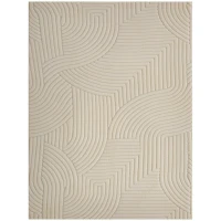 HOMCOM Tapis salon 160 x 120 cm, tapis à poils épais géométrique, moelleux et antidérapant, crème(m-1)