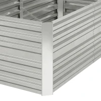 Outsunny Plantenbak, Handzaam Bloembed voor Planten, Koesteren en Verzorgen, Verhoogde Bed, Staal, Zilver(m-11)