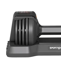 SPORTNOW Haltères Réglables Rapide 5 Niveaux, 2 x 11 kg, Verrou de Sécurité, Poignée Antidérapante, Bases de Rangement, Noir(m-10)