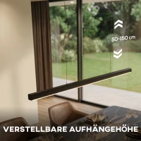 HOMCOM Pendelleuchte mit Fernbedienung und Speicherfunktion, Dimmbar mit einstellbaren Farbtemperaturen(m-5)