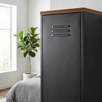 HOMCOM Metalen kast, industriële kledingkast met verstelbare planken voor slaapkamer, garage en kantoor, zwart(m-12)