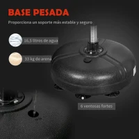 HOMCOM Saco de Boxeo de Pie con Altura Ajustable 133-151 cm Saco de Boxeo con Base Rellenable Guantes e Inflador Negro y Rojo(m-7)