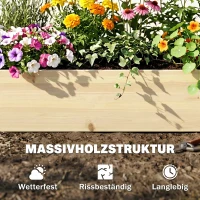 Outsunny bloembak, plantenbak met 2 plantplekken voor groenten in de tuin(m-7)