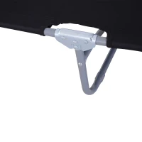 Outsunny Opvouwbare ligstoel met verstelbare rugleuning, roestvrij metalen frame, 187 x 55 x 24, zwart(m-9)