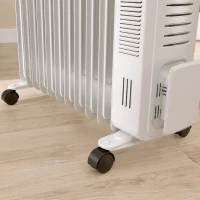 HOMCOM 2.5kW 11 Fin Oil-Filled Radiator - White(m-9)