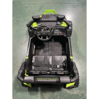 AIYAPLAY Coche Eléctrico Niños 2 Plazas UTV 24V 2 Motores Batería Litio Control Remoto Suspensión Arranque Suave 3-8 Años Verde(m-4)