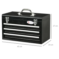 DURHAND Werkzeugkist met 116-delige gereedschapset, verrijdbaar, afsluitbaar, stalen behuizing, 45 x 24 x 27 cm, Zwart(m-3)