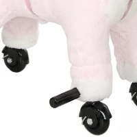 AIYAPLAY Cheval à Monter pour Enfant, Cheval à Roulettes en Peluche avec Effets Sonores, pour 1 à 3 Ans, Charge Max. 40kg, Rose(m-12)