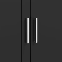 HOMCOM Mesa de costura dobrável, móvel de costura com rodízios, 2 portas magnéticas, 4 compartimentos, 20 ganchos, 160x40x83cm, preto(m-7)