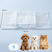 PawHut Dog Diapers Super Absorbent Leak-Proof Dog Nappies for Male Dogs Size S 30-48 cm Waist(m-3)