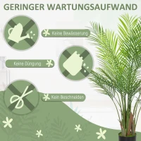 HOMCOM Kunstmatige Palm groot 120cm Kunstplant, Kunststof Kunstplanten in Pot voor Woonkamer Kantoor(m-6)