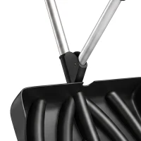 Outsunny Pala de Nieve de Aluminio Portátil con Mango de Asistencia en D, Hoja Ancha de 45 cm, Mango Desmontable, Negro(m-7)