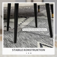 HOMCOM Kruk, Voetensteun, Gepolsterde Zit, Kasjmier-look, Stalen Poten, 42 x 42 x 44 cm, Donkergrijs(m-6)