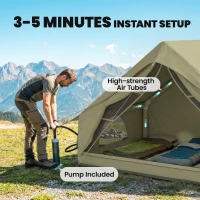 Outsunny Inflatable Tent Waterproof for Camping Blow Up Tent with Pump Carry Bag for 2-4 Person(m-4)